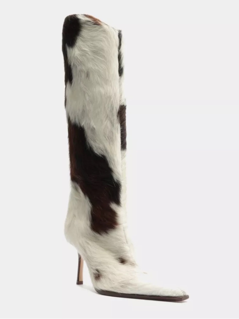 SCHUTZ Maryana Knee-High Boots Cowhide print fur high heels Revolve 9 - Picture 4 of 13